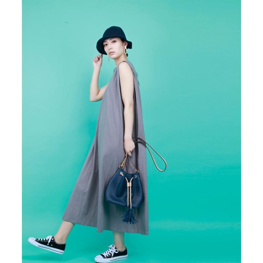 ノースリAラインワンピース ワンピース ロング レディース Tシャツ Aライン　ラフ　ゆったり　カジュアル　大人カジュアル　ノースリ 【BELL】 |  | 04