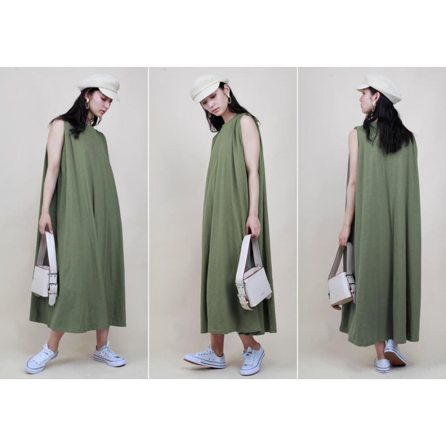 ノースリAラインワンピース ワンピース ロング レディース Tシャツ Aライン　ラフ　ゆったり　カジュアル　大人カジュアル　ノースリ 【BELL】 |  | 05