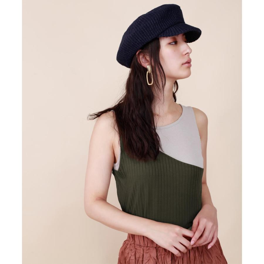 バイカラーノースリトップス タンクトップ レディース ワンショルダー バイカラー オシャレ 大人女性 大人カジュアル モード系 タンク ノースリ リブ 【BELL】 |  | 02