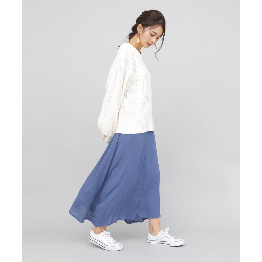 バックデザインケーブルニット ケーブルニット レディース セーター ニット 長袖 秋冬 リボン スリット ケーブル 【BELL】 |  | 09