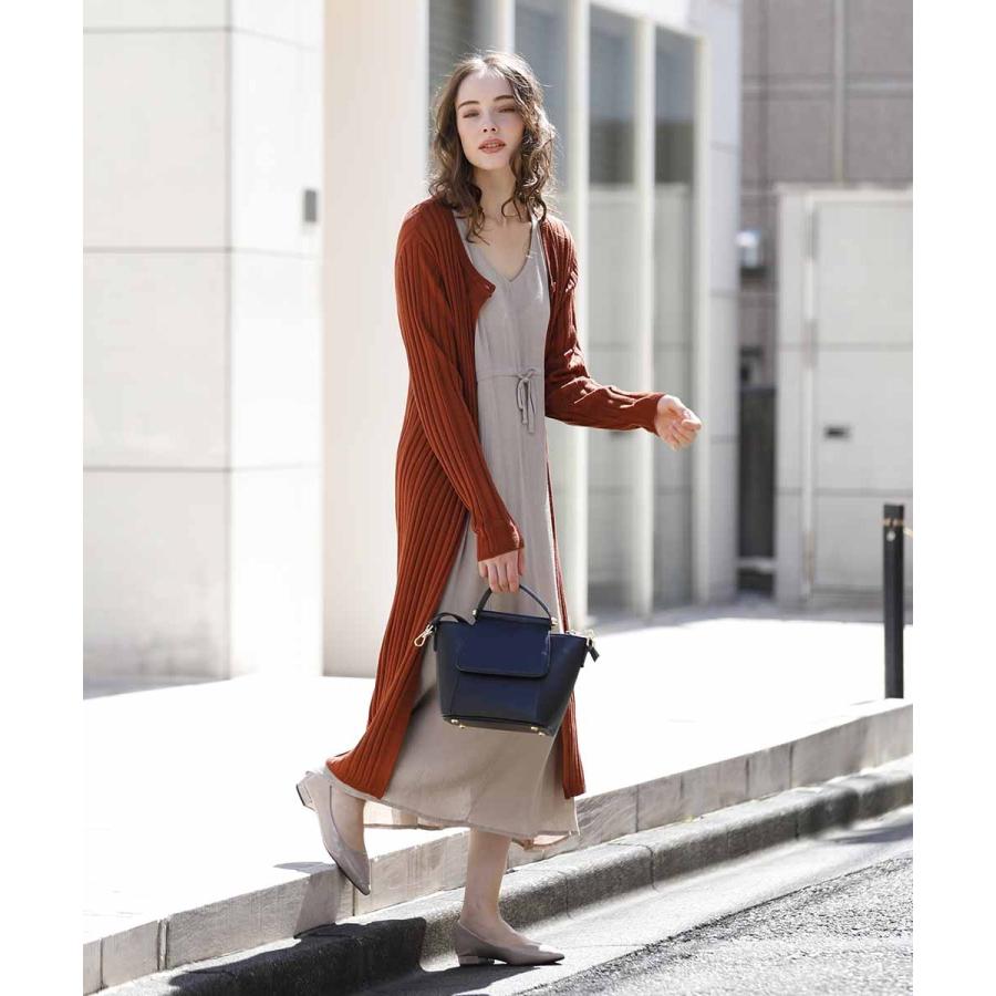 2WAYボタンロングカーディガン カーディガン ロング レディース ボタン ワンピース ワンピースカーディガン 2way 羽織り カーデ リブニット |  | 02