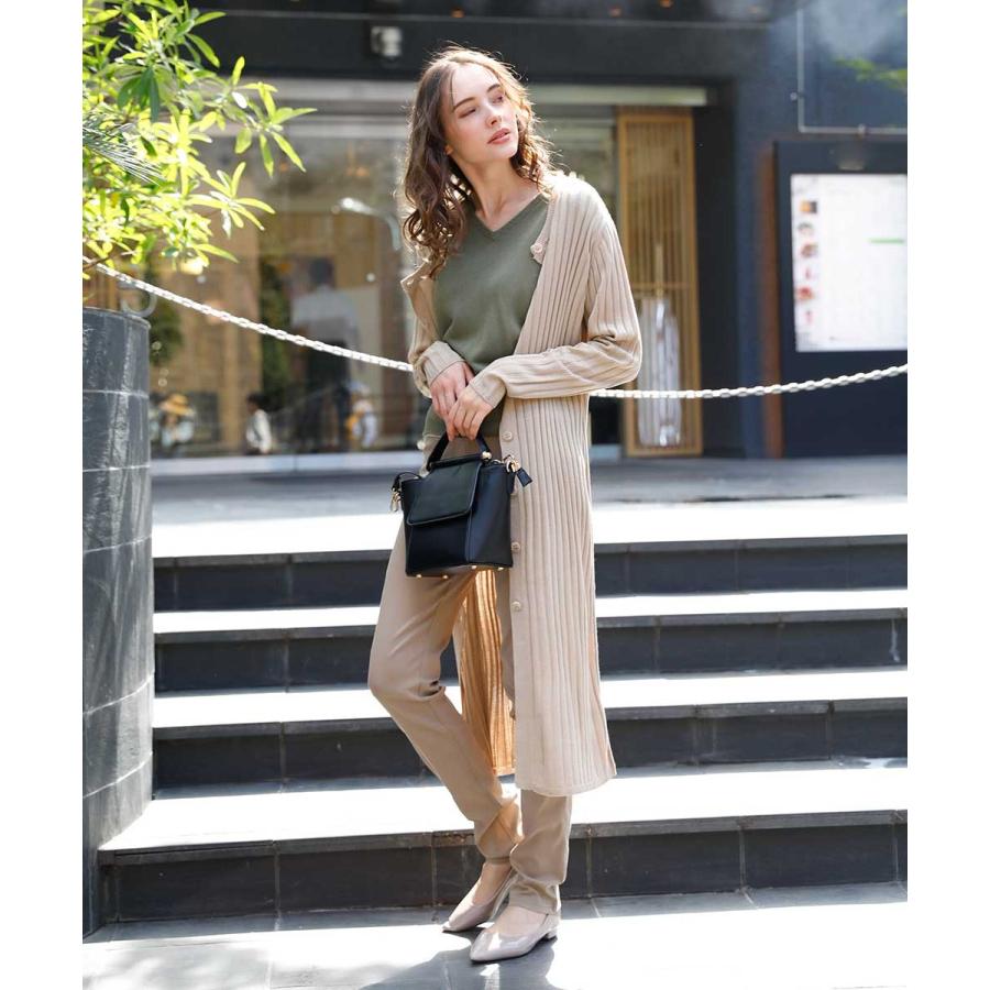 2WAYボタンロングカーディガン カーディガン ロング レディース ボタン ワンピース ワンピースカーディガン 2way 羽織り カーデ リブニット |  | 03