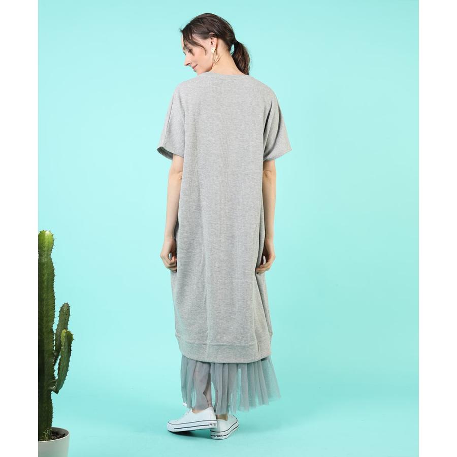 ゆったりワッフルワンピース ワッフル ワンピース 春夏 ゆったり 半袖 tシャツワンピース ロング カジュアル 綿 コットン カットソー 春ワンピ 【BELL】 |  | 12