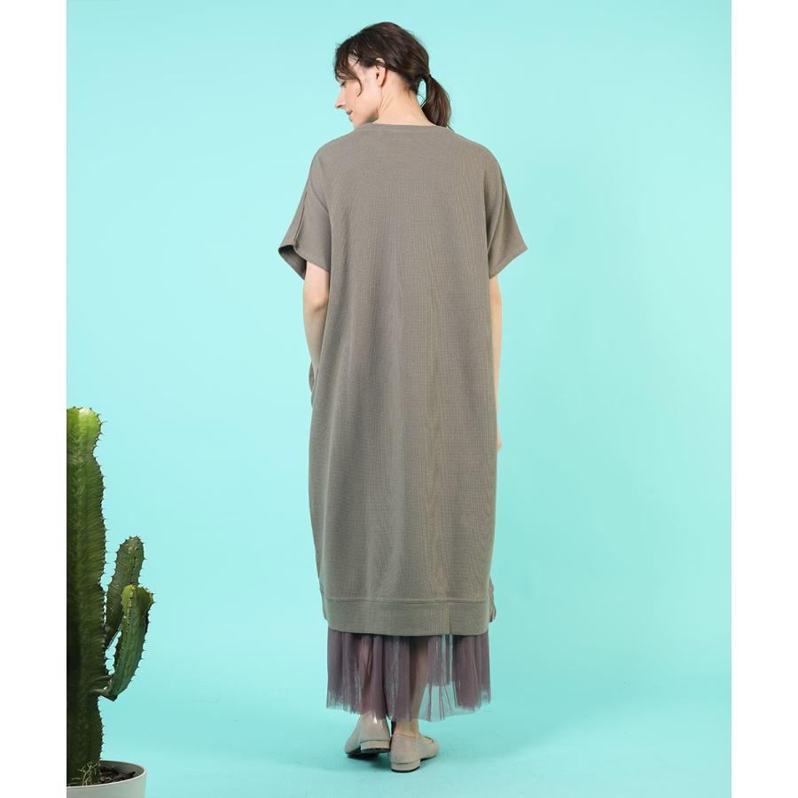 ゆったりワッフルワンピース ワッフル ワンピース 春夏 ゆったり 半袖 tシャツワンピース ロング カジュアル 綿 コットン カットソー 春ワンピ 【BELL】 |  | 17