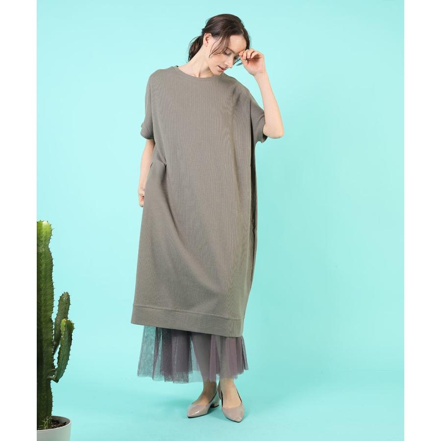 ゆったりワッフルワンピース ワッフル ワンピース 春夏 ゆったり 半袖 tシャツワンピース ロング カジュアル 綿 コットン カットソー 春ワンピ 【BELL】 |  | 18