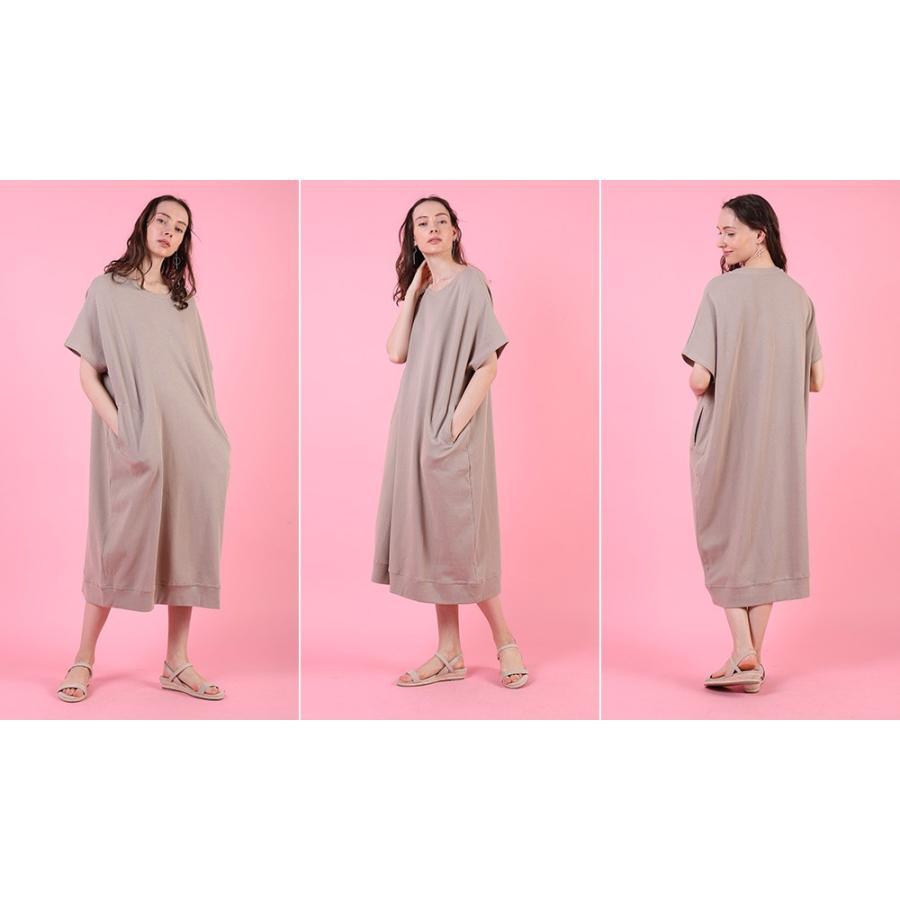 ゆったりワッフルワンピース ワッフル ワンピース 春夏 ゆったり 半袖 tシャツワンピース ロング カジュアル 綿 コットン カットソー 春ワンピ 【BELL】 |  | 19