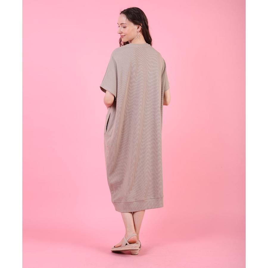 ゆったりワッフルワンピース ワッフル ワンピース 春夏 ゆったり 半袖 tシャツワンピース ロング カジュアル 綿 コットン カットソー 春ワンピ 【BELL】 |  | 02