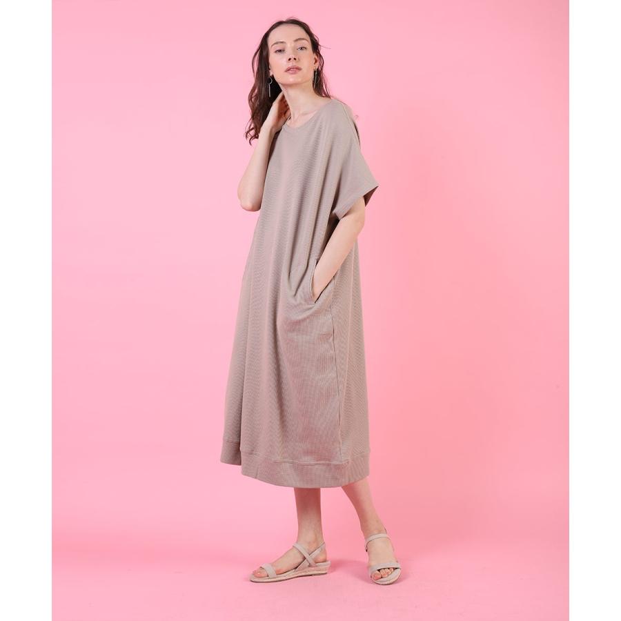 ゆったりワッフルワンピース ワッフル ワンピース 春夏 ゆったり 半袖 tシャツワンピース ロング カジュアル 綿 コットン カットソー 春ワンピ 【BELL】 |  | 03