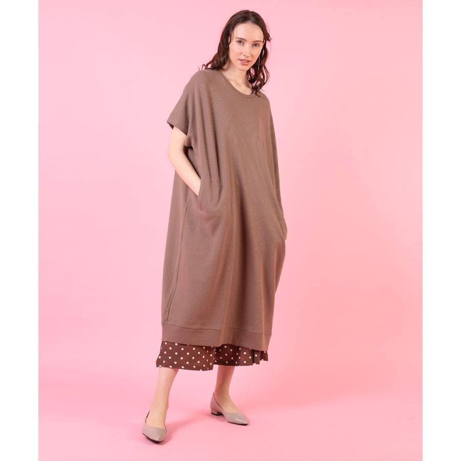 ゆったりワッフルワンピース ワッフル ワンピース 春夏 ゆったり 半袖 tシャツワンピース ロング カジュアル 綿 コットン カットソー 春ワンピ 【BELL】 |  | 04