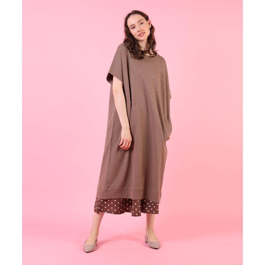 ゆったりワッフルワンピース ワッフル ワンピース 春夏 ゆったり 半袖 tシャツワンピース ロング カジュアル 綿 コットン カットソー 春ワンピ 【BELL】 |  | 06