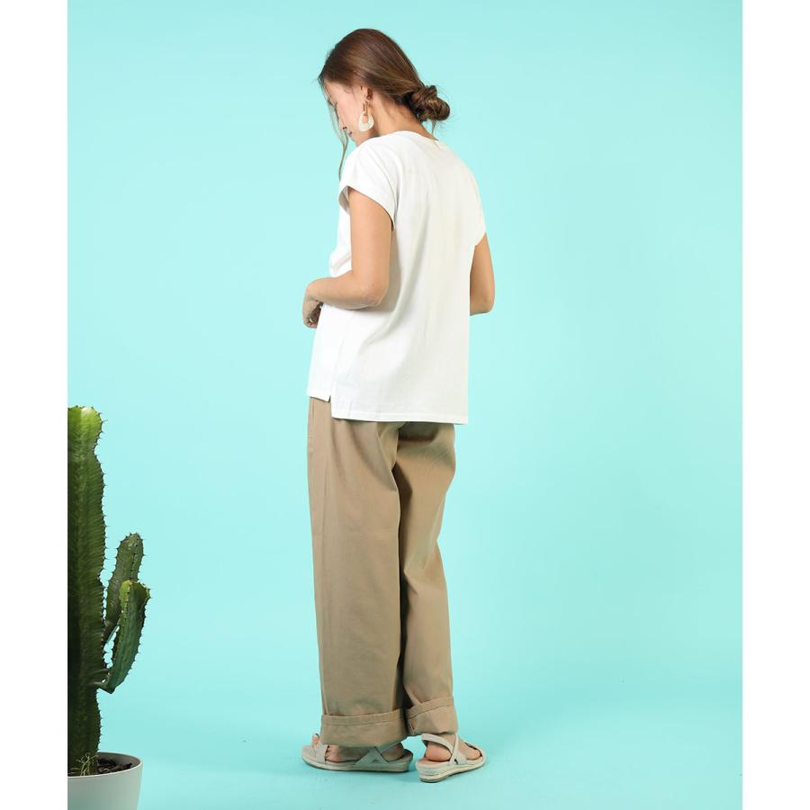 tシャツ レディース 半袖 綿 レディース フレンチスリーブ カジュアル 二の腕カバー フレンチ袖 トップス 無地 カットソー 春 夏 【BELL】 |  | 10