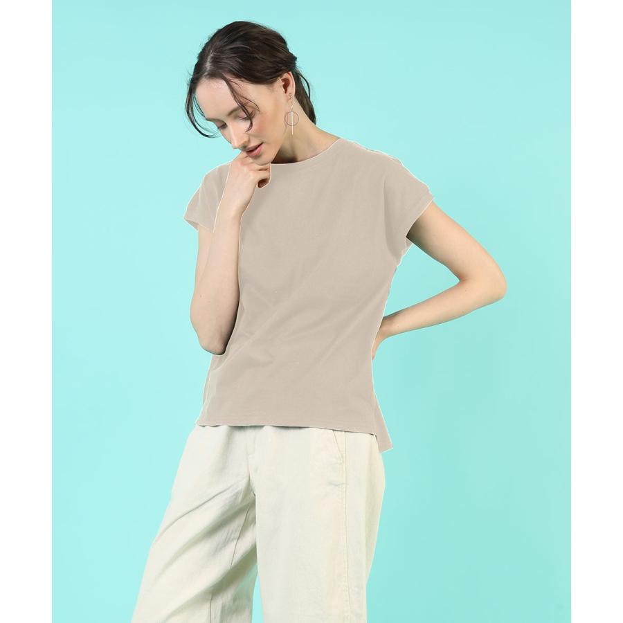 tシャツ レディース 半袖 綿 レディース フレンチスリーブ カジュアル 二の腕カバー フレンチ袖 トップス 無地 カットソー 春 夏 【BELL】 |  | 13