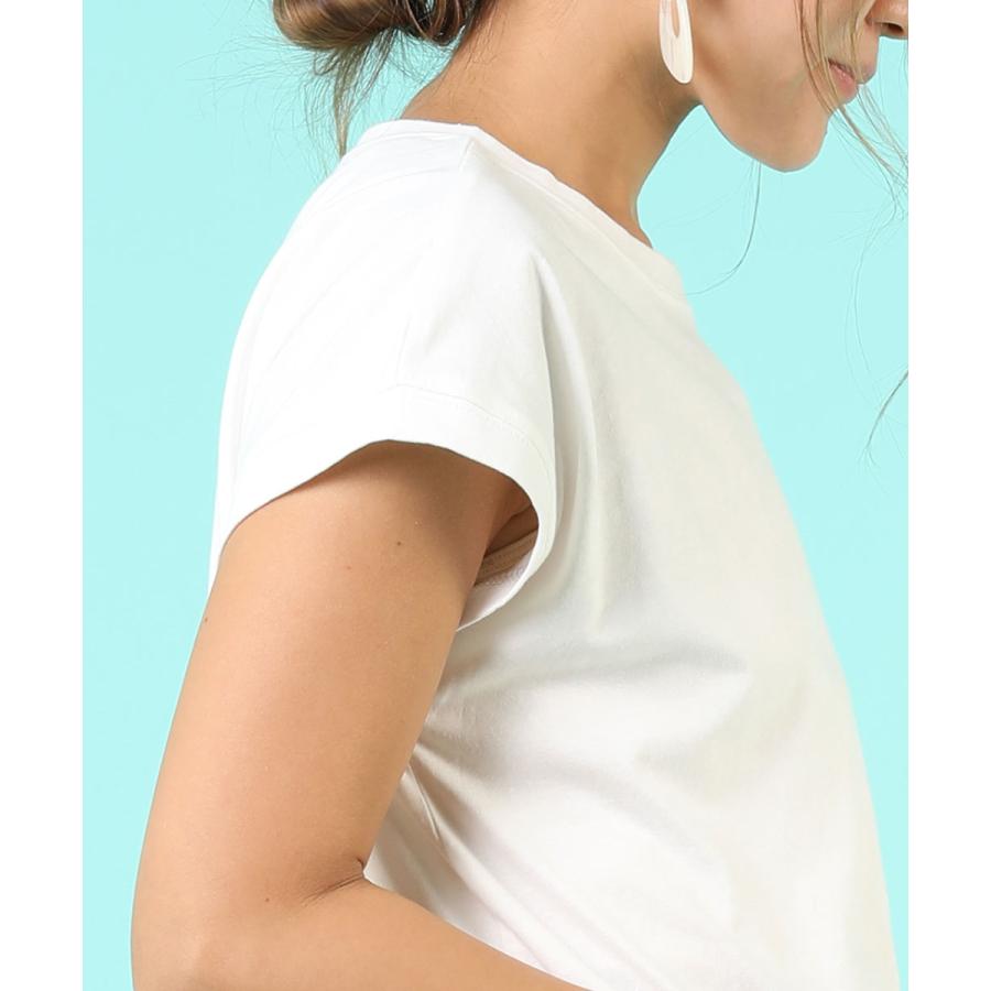 tシャツ レディース 半袖 綿 レディース フレンチスリーブ カジュアル 二の腕カバー フレンチ袖 トップス 無地 カットソー 春 夏 【BELL】 |  | 15