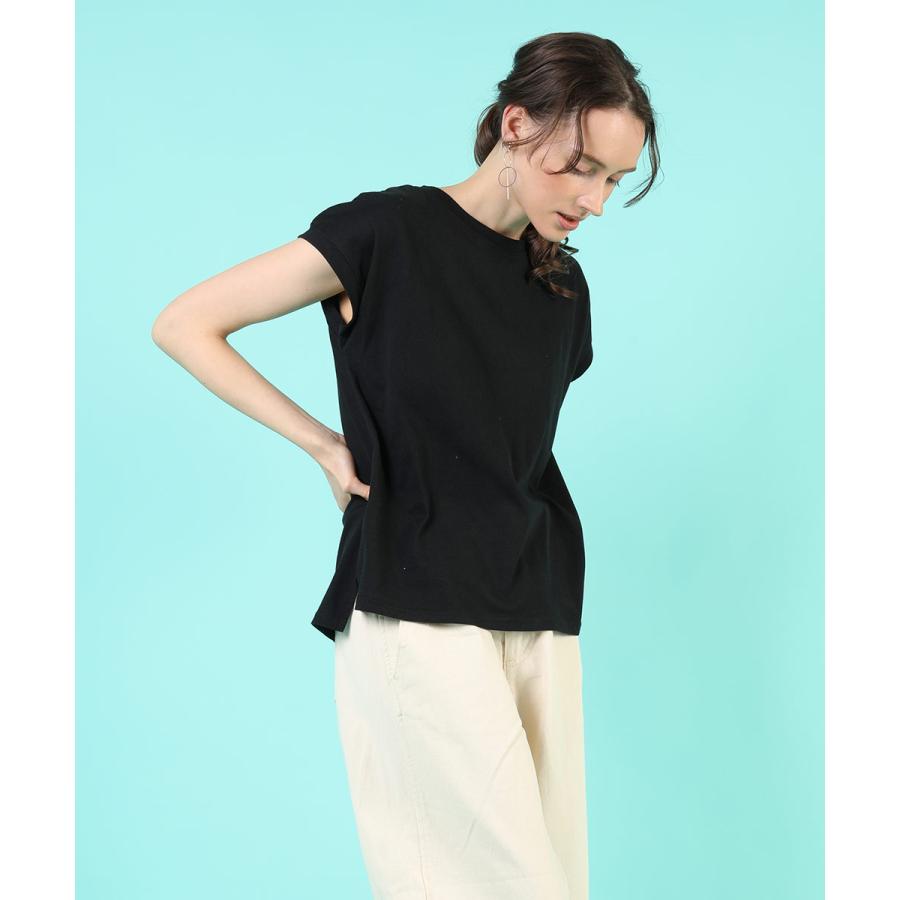tシャツ レディース 半袖 綿 レディース フレンチスリーブ カジュアル 二の腕カバー フレンチ袖 トップス 無地 カットソー 春 夏 【BELL】 |  | 02