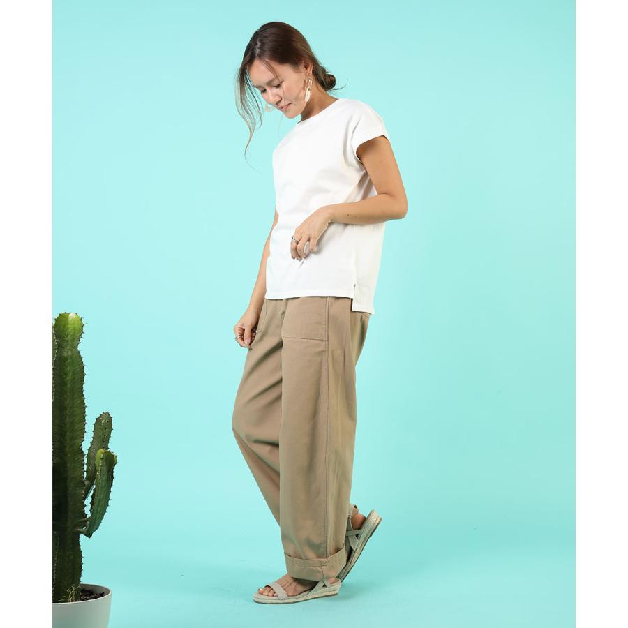 tシャツ レディース 半袖 綿 レディース フレンチスリーブ カジュアル 二の腕カバー フレンチ袖 トップス 無地 カットソー 春 夏 【BELL】 |  | 08