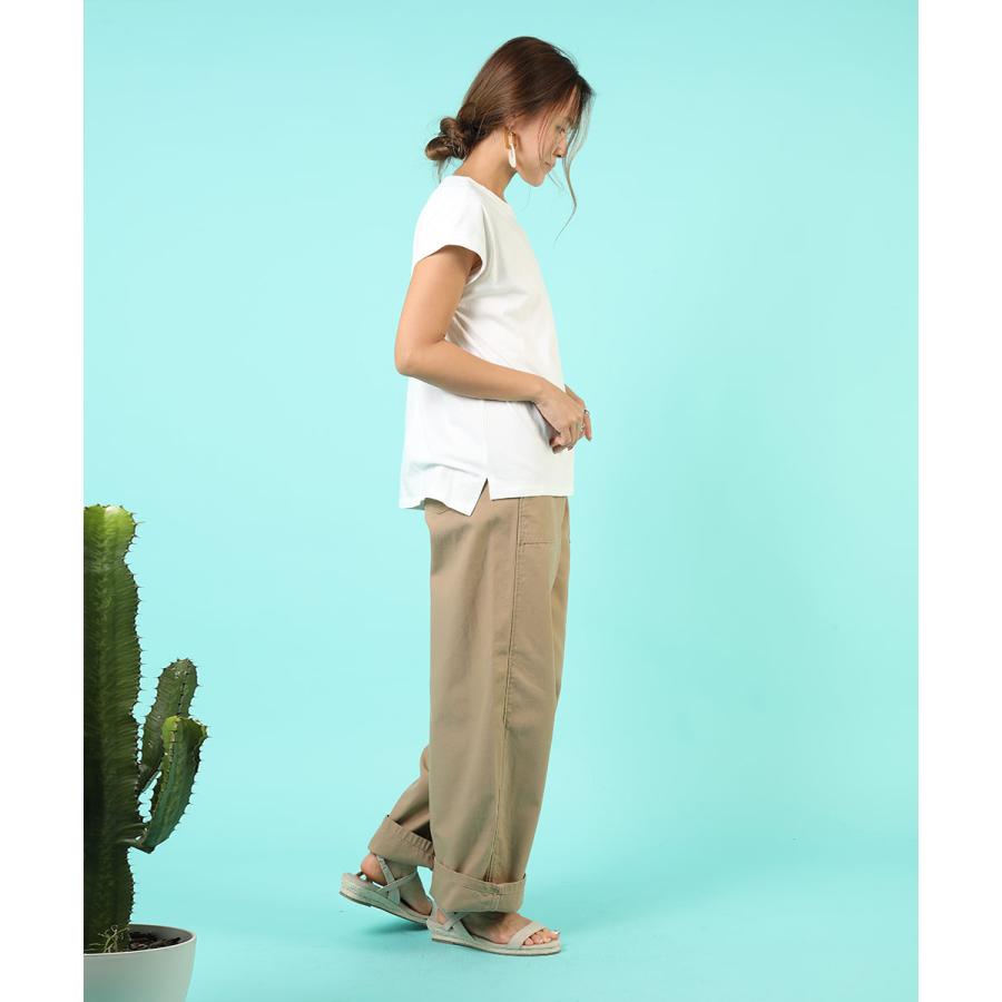 tシャツ レディース 半袖 綿 レディース フレンチスリーブ カジュアル 二の腕カバー フレンチ袖 トップス 無地 カットソー 春 夏 【BELL】 |  | 09