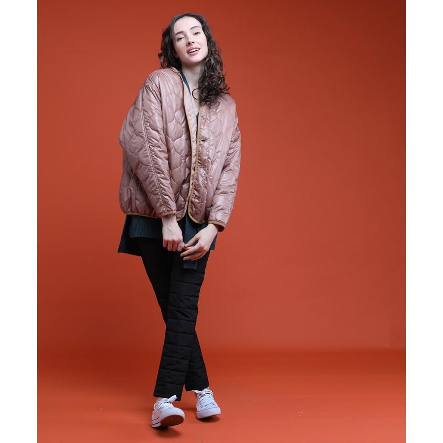 キルティングノーカラーブルゾン アウター 送料無料 菱型 レディース モデル着用 キルティング ジャケット 新作 冬 トレンド カジュアル |  | 06