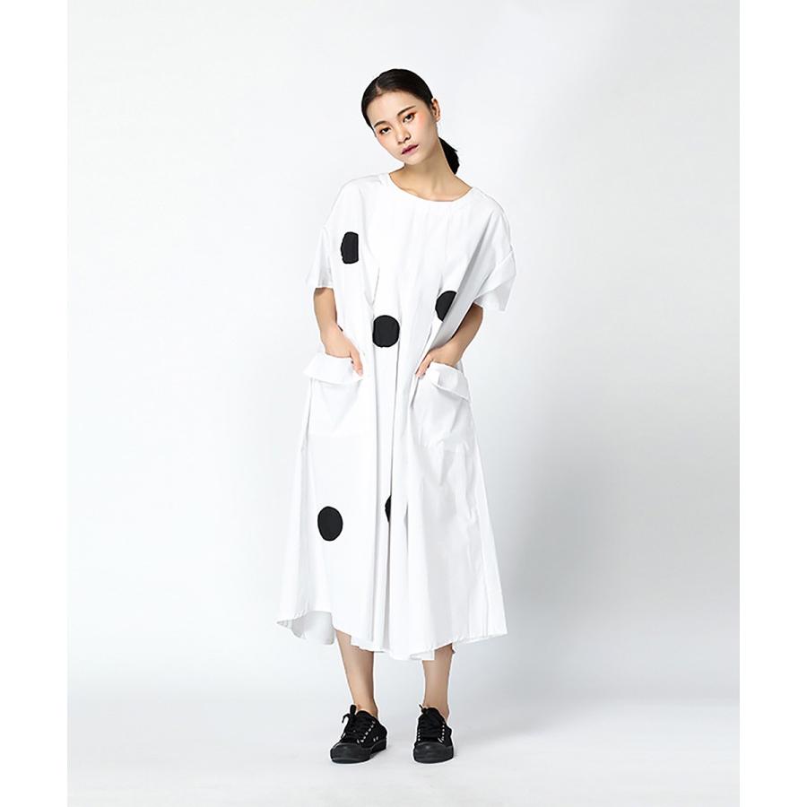 ボックスワンピース×C yards ワンピース レディース デザイン ロングワンピース レディース フレア ドット【C yards】 |  | 01