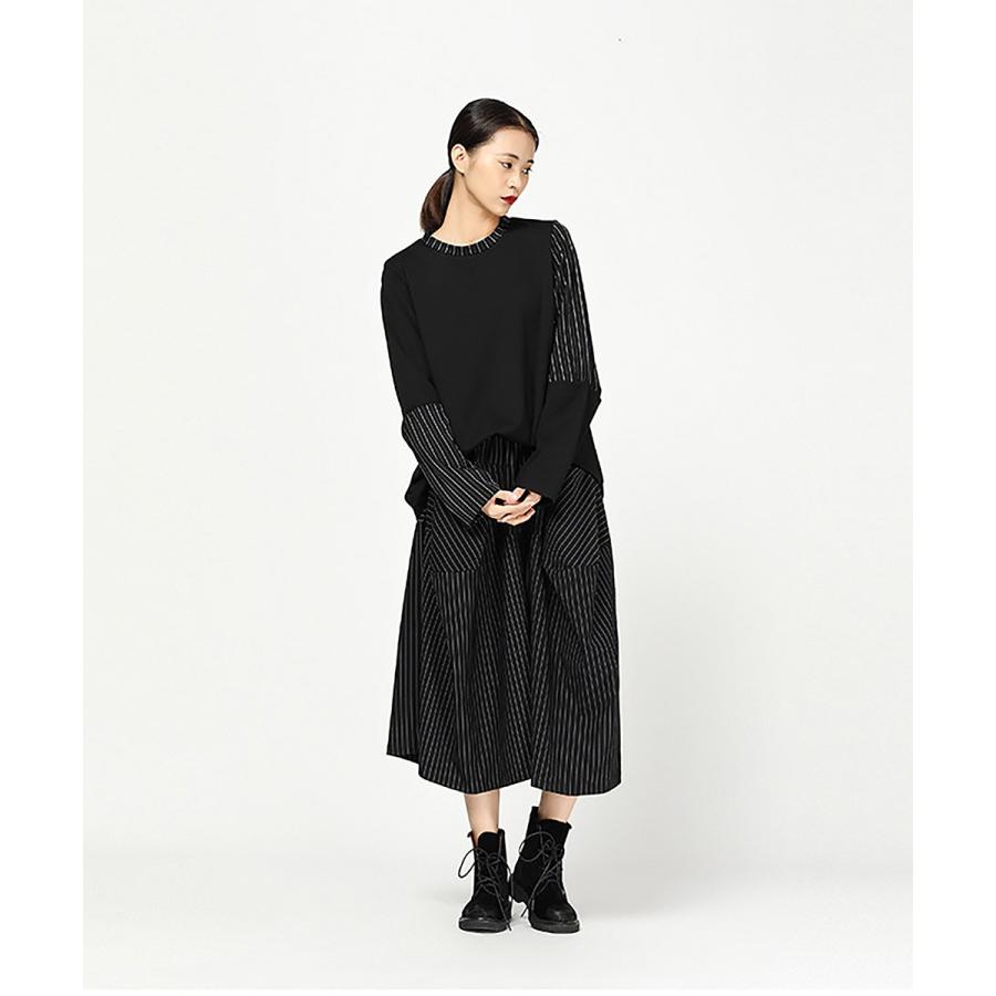 ワイドパンツ×C yards ワイドパンツ レディース デザイン パンツ オーバーサイズ ウエストゴム ブラック 個性的 【C yards】 |  | 01