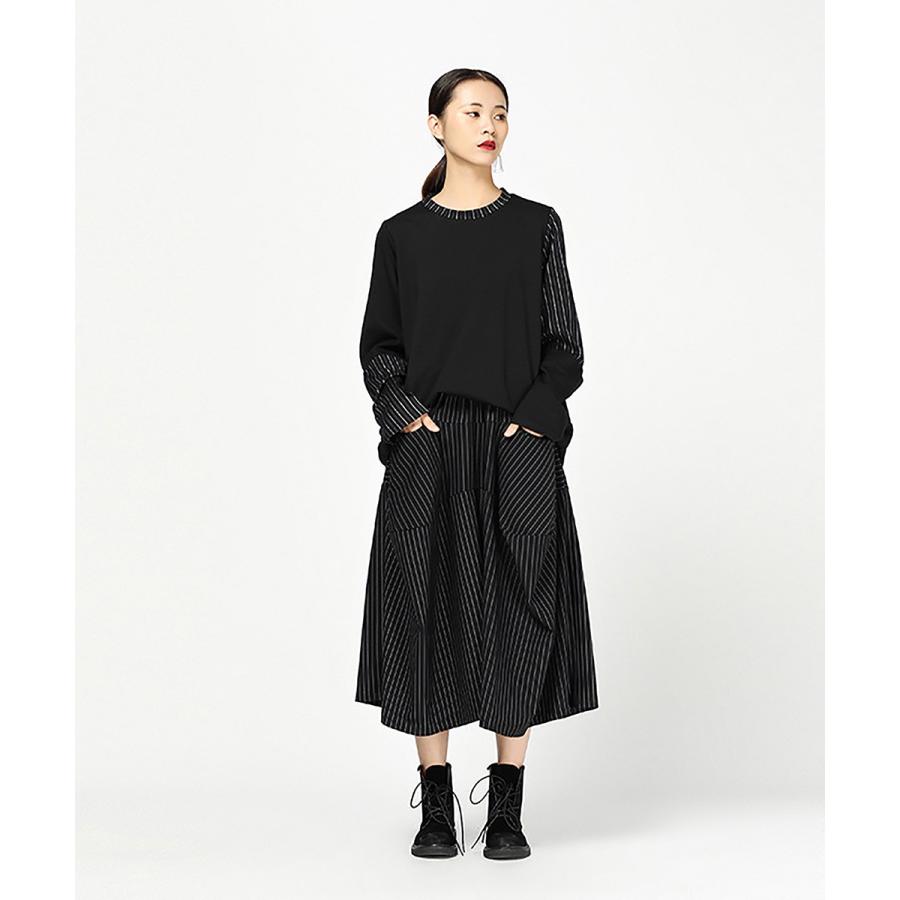 ワイドパンツ×C yards ワイドパンツ レディース デザイン パンツ オーバーサイズ ウエストゴム ブラック 個性的 【C yards】 |  | 02