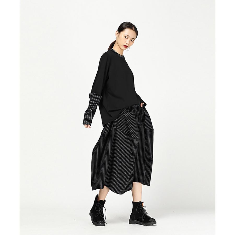 ワイドパンツ×C yards ワイドパンツ レディース デザイン パンツ オーバーサイズ ウエストゴム ブラック 個性的 【C yards】 |  | 03