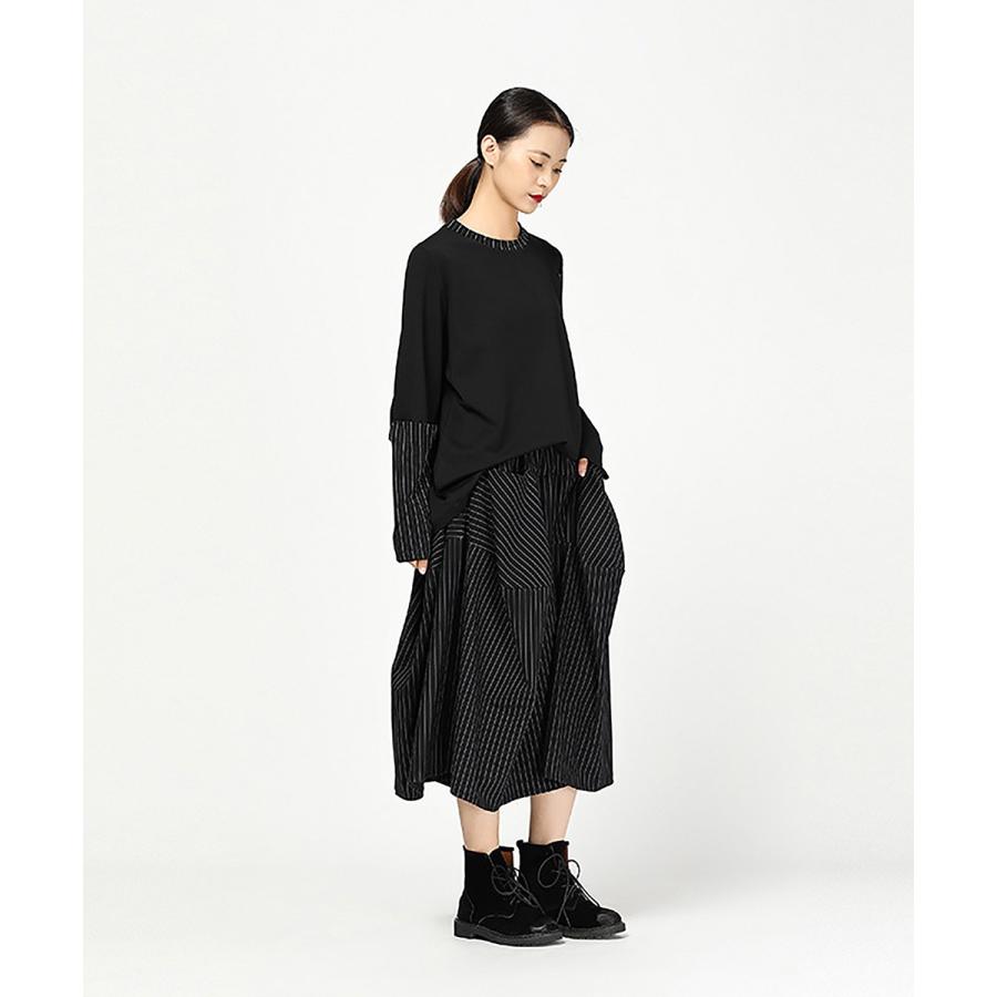 ワイドパンツ×C yards ワイドパンツ レディース デザイン パンツ オーバーサイズ ウエストゴム ブラック 個性的 【C yards】 |  | 05