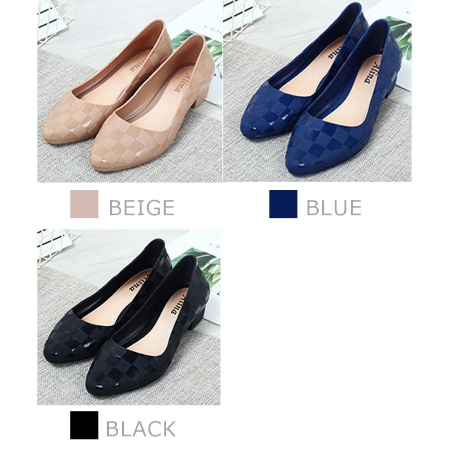 レインパンプス レディース ヒール 3cm レインシューズ パンプス レイン ブラック ブルー ベージュ 雨 22 22.5 23 23.5 24 撥水 軽量 |  | 14