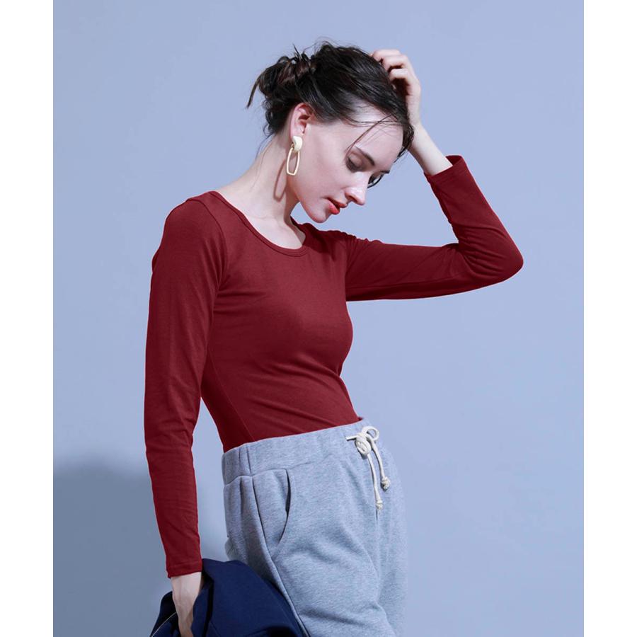 【選べる4タイプ★20万枚突破】】Uネック インナー レディース 裏起毛 送料無料 あったか 暖か ラウンドネック 発熱 無地 裏フリース 大きいサイズ 長袖 |  | 04