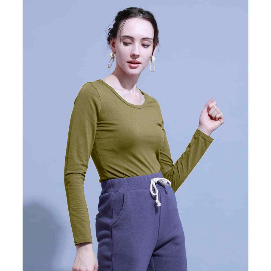 【選べる4タイプ★20万枚突破】】Uネック インナー レディース 裏起毛 送料無料 あったか 暖か ラウンドネック 発熱 無地 裏フリース 大きいサイズ 長袖 |  | 05