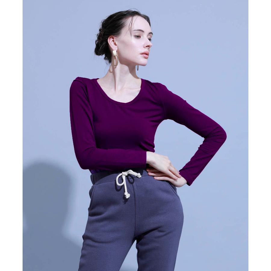 【選べる4タイプ★20万枚突破】】Uネック インナー レディース 裏起毛 送料無料 あったか 暖か ラウンドネック 発熱 無地 裏フリース 大きいサイズ 長袖 |  | 08