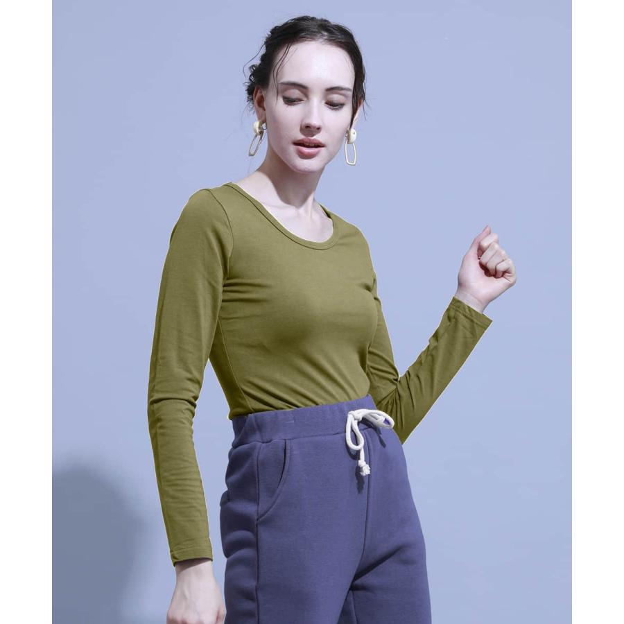 【選べる4タイプ★20万枚突破】指穴ロング丈 インナー 裏起毛 送料無料 レディース あったか 暖かい 裏起毛インナー 発熱  無地 裏フリース 大きいサイズ 長袖 |  | 11