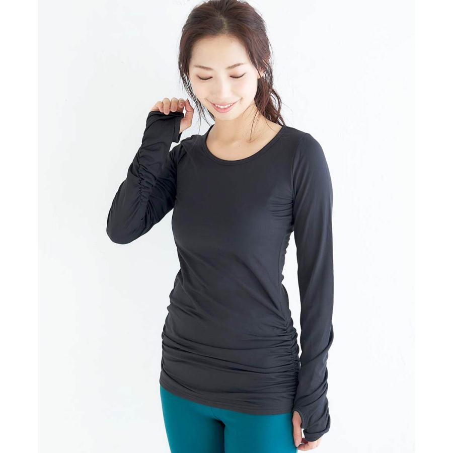 【選べる4タイプ★20万枚突破】指穴ロング丈 インナー 裏起毛 送料無料 レディース あったか 暖かい 裏起毛インナー 発熱  無地 裏フリース 大きいサイズ 長袖 |  | 05