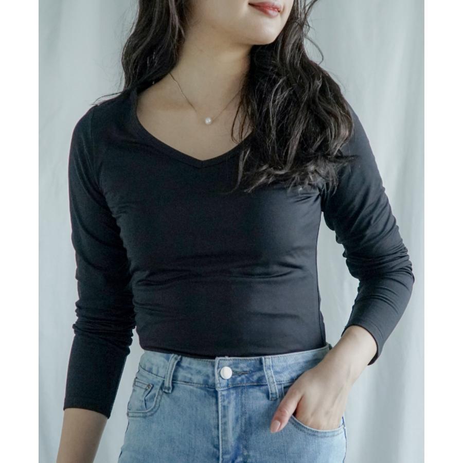 【選べる4タイプ★20万枚突破】Vネック インナー 裏起毛 レディース あったか 暖か ヒートテック 発熱インナー 発熱 裏フリース 大きいサイズ 長袖 |  | 01