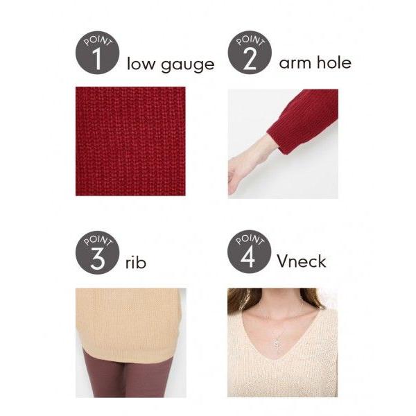ニット カジュアル チュニック Vネックロングニットトップ |  | 01