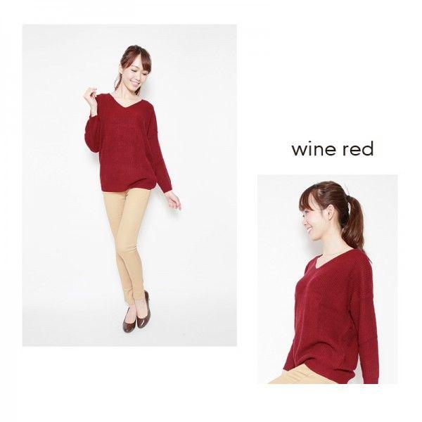 ニット カジュアル チュニック Vネックロングニットトップ |  | 02