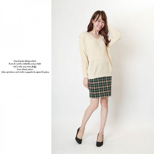 ニット カジュアル チュニック Vネックロングニットトップ |  | 03