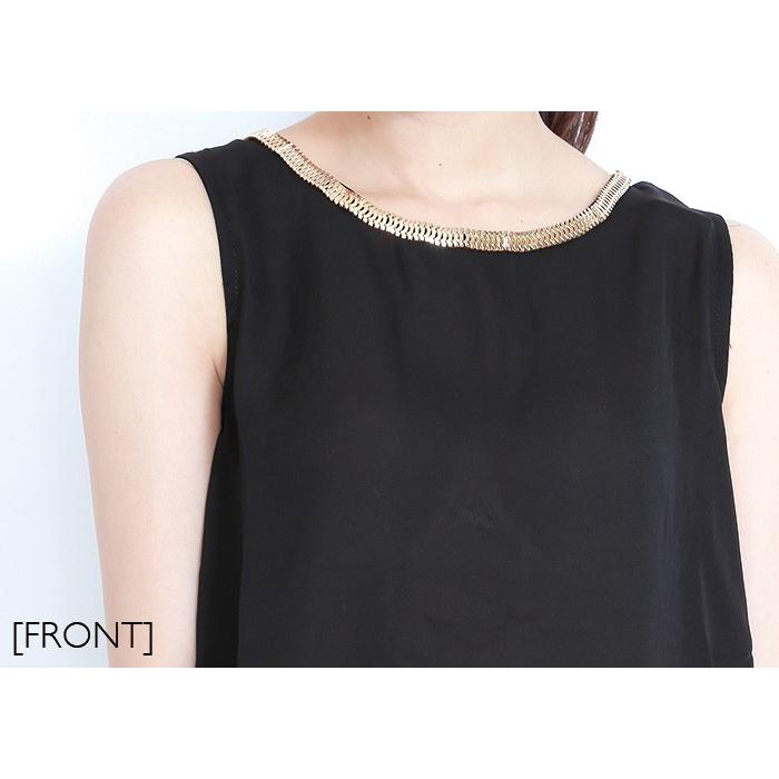 シフォントップ トップス バックプリーツ カットソー ノースリーブ タンク |  | 04