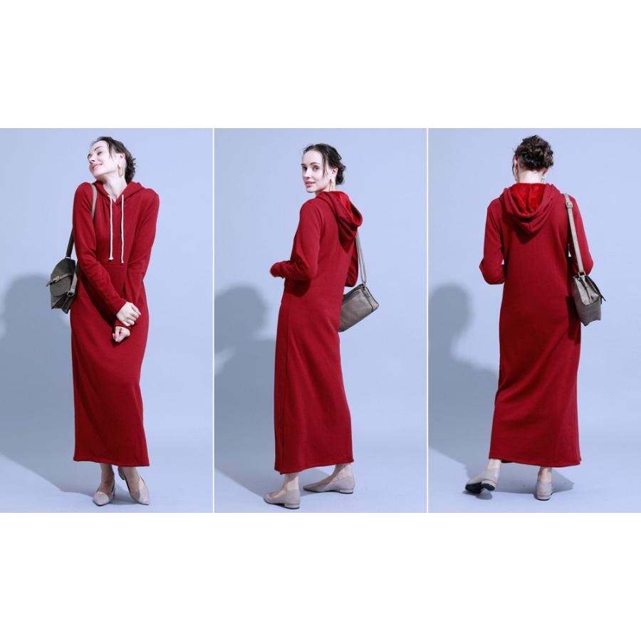 裏起毛ワンピース ロング パーカーワンピース 裏起毛 あったか 暖か レディース スウェットワンピース マキシ丈 パーカー 防寒 防寒対策 |  | 14