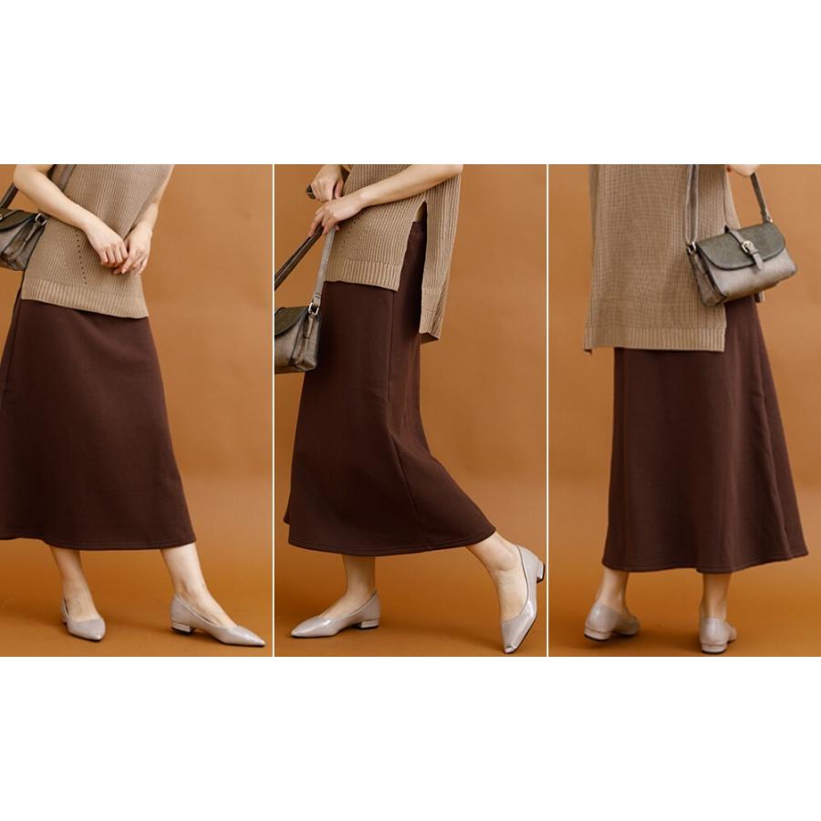 裏起毛ウォームストレッチスカート 裏起毛 ロングスカート 裏地
