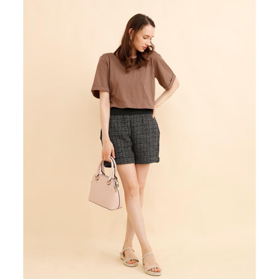 パンツ ショートパンツ ツイードショートパンツ　ポイント消化 ウエストゴム ツイード | 