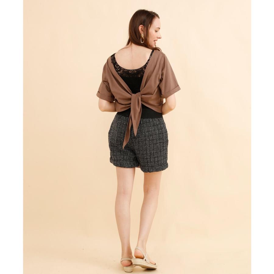 パンツ ショートパンツ ツイードショートパンツ　ポイント消化 ウエストゴム ツイード |  | 03