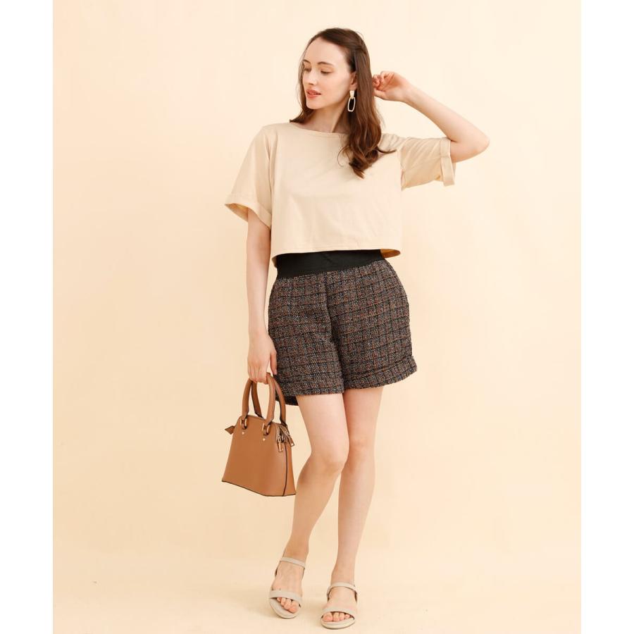 パンツ ショートパンツ ツイードショートパンツ　ポイント消化 ウエストゴム ツイード |  | 06