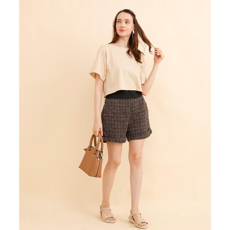 パンツ ショートパンツ ツイードショートパンツ　ポイント消化 ウエストゴム ツイード |  | 07