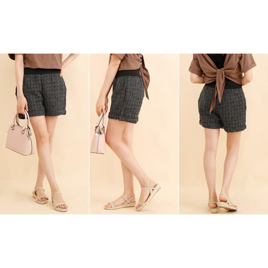 パンツ ショートパンツ ツイードショートパンツ　ポイント消化 ウエストゴム ツイード |  | 08