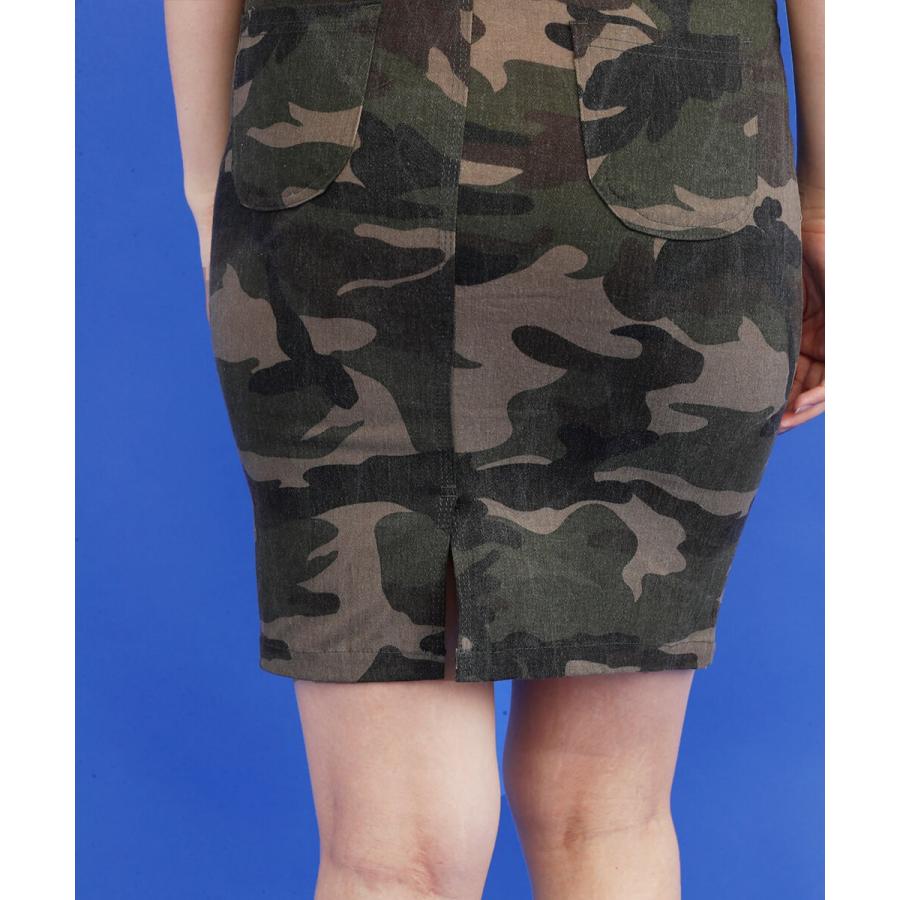 カモフラージュストレッチユーズドライクタイトスカート 迷彩 ユーズド カモフラージュ ボトム ボトムス |  | 10
