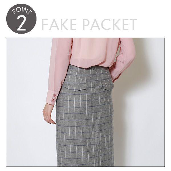 スカート タイトスカート チェック ひざ丈 格子柄タイトスカート |  | 02