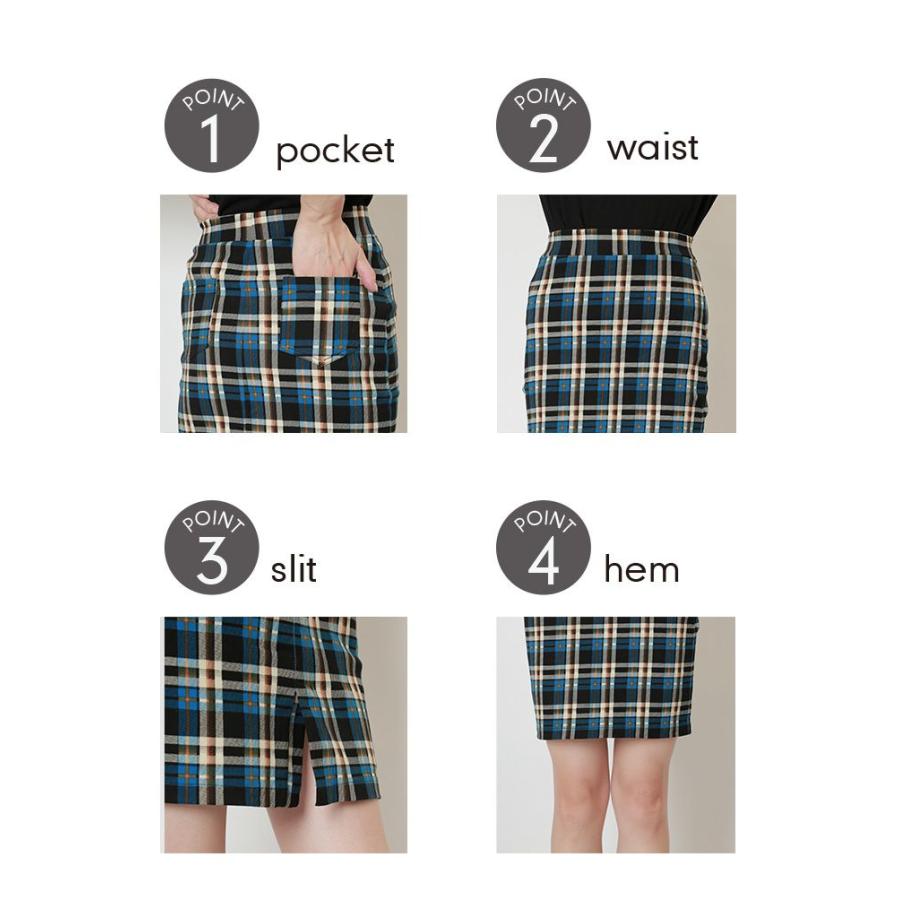 スカート タイトスカート チェック タータンチェック柄ストレッチタイトスカート　ポイント消化 |  | 01