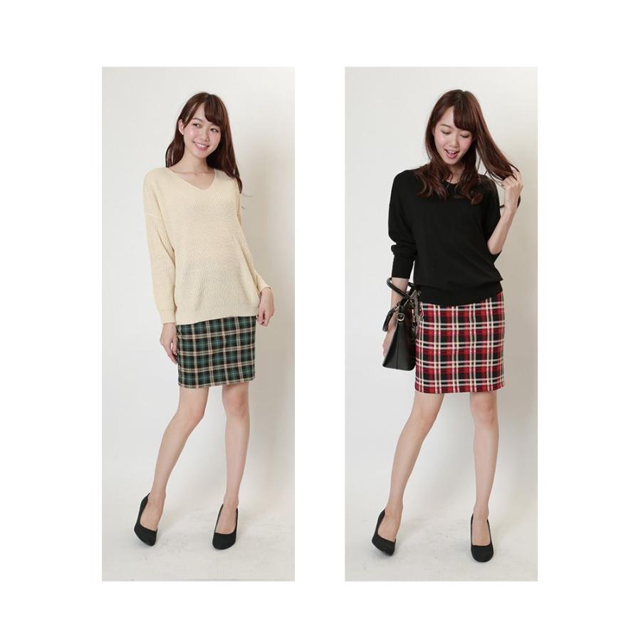 スカート タイトスカート チェック タータンチェック柄ストレッチタイトスカート　ポイント消化 |  | 04