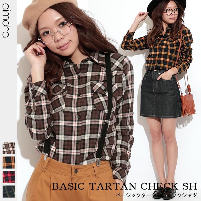 チュニック チェック Aラインチェックチュニックシャツ | 