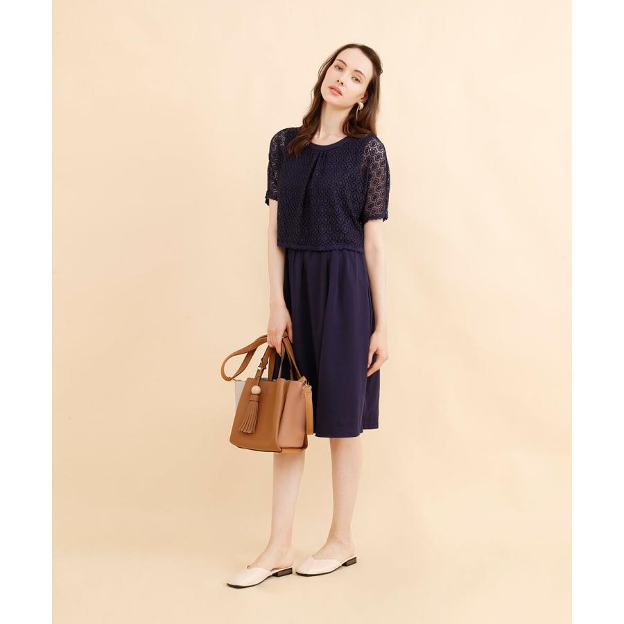 ワンピース レース オフィスカジュアル ミディアム丈レースワンピース |  | 01